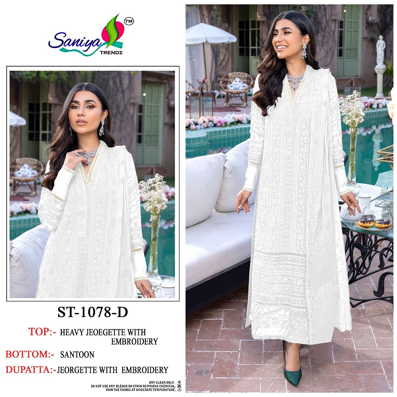 Saniya St 1078 Heavy Festive Wear Georgette Pakistani Salwar Kameez Collection